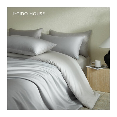 MIDO HOUSE铭都60支新疆长绒棉纯棉简约纯色床单四件套 薄暮灰1.5m床单款